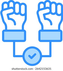 Unified Strength Icon Blue Color Vector Illustration