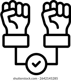 Unified Strength Icon Outline Vector Illustration