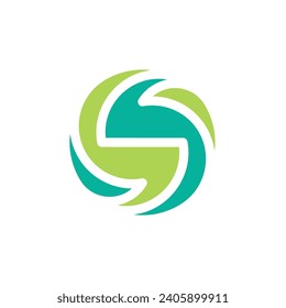 Unified and synergistic letter S logo