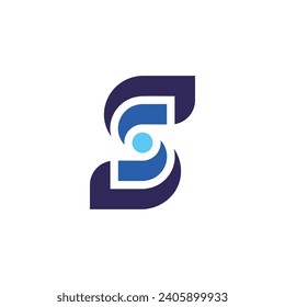 Unified and synergistic letter S logo