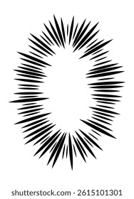 Uni-flash vector frame in manga style