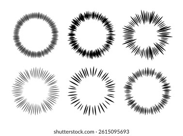 Uni-flash vector frame set in manga style
