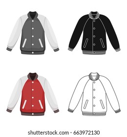 Uniform baseball jacket. Baseball single icon in cartoon style vector symbol stock illustration web.