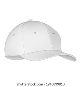 Uniform cap or hat. Mockup and blank template of baseball uniform cap with front side view. Isolated vector illustrations set. Design template, Realistic front side. Vector eps10 illustration.