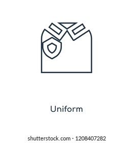 Uniform concept line icon. Linear Uniform concept outline symbol design. This simple element illustration can be used for web and mobile UI/UX.