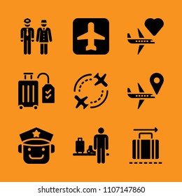 uniform, concept, piloting and terminal icon set. Vector illustration for web and design.