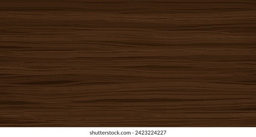 Uniform dark walnut wooden texture with horizontal veins. Vector wood background. Lining boards wall. Dried planks. Wood swatch