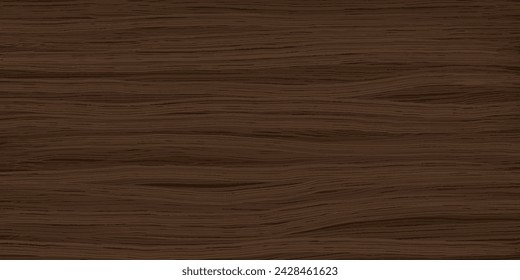 Uniform dark walnut wooden texture with horizontal veins. Vector wood background. Lining boards wall. Dried planks. Wood swatch