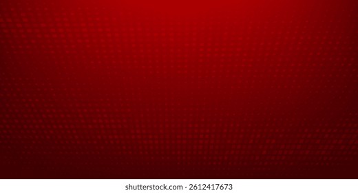 A uniform deep red background features a subtle, repeating texture.