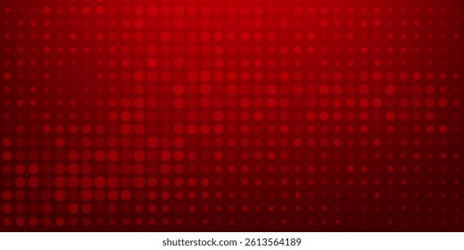 A uniform deep red background features a subtle, repeating texture.