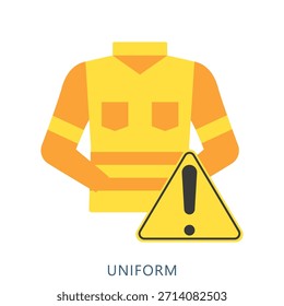 Ilustración Mini Uniforme Del Icono Plano, Uso Para El Concepto Moderno, Impresión, Ui, Kit De La Ux, Web Y Desarrollo Del App. Vector Relacionado Con Bomberos, Rescate Y Más