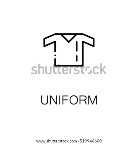 Uniform flat icon. Single high quality outline symbol of fitness for web design or mobile app. Thin line signs of t-shirt for design logo, visit card, etc. Outline pictogram of uniform