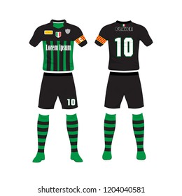 Uniform of football sport design template. Sport uniform in front and back view.
Vector Illustration on white background.
