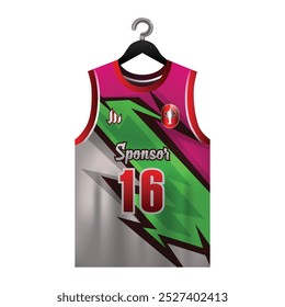 Vector de encargo del deporte de la Plantilla de la maqueta del jersey del baloncesto delantero uniforme