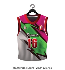 Vetor personalizado de modelo de maquete de camisa de basquete frontal uniforme