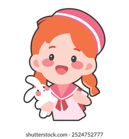 ”PINK UNIFORM GIRL" perfect for stickers, merchandise, mascots, clothing embroidery, and apparel designs. This pack offers high-quality, eye-catching characters, easy to use and scalable.