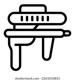 Vector de contorno de icono de arma uniforme. Lugar de la pelota. Partida de juego