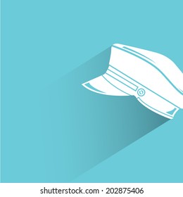 uniform hat, blue shadow and flat theme