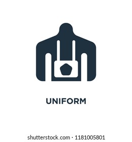Uniform icon. Black filled vector illustration. Uniform symbol on white background. Can be used in web and mobile.