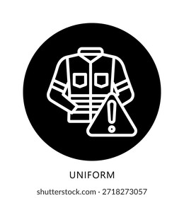Ilustración Mini Del Botón Del Icono Uniforme, Uso Para El Concepto Moderno, Impresión, Ui, Kit De La Ux, Web Y Desarrollo Del App. Vector Relacionado Con Bomberos, Rescate Y Más