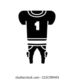 uniform icon. glyph style. silhouette. Suitable for american football icon. simple design editable. Design template vector