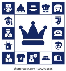  uniform icon set. 17 filled uniform icons.  Simple modern icons about  - Surgeon, Graduated, Bellboy, Hat, Apron, Juventus, Cap, Graduation, Bartender, Soccer jersey, Guard, Chef