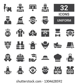 Uniform Icon Set Collection 32 Filled Stock Vector (Royalty Free ...
