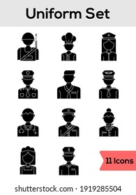 Uniform Icon Set In Glyph Style.
