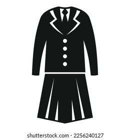 Uniform icon simple vector. Suit fashion. Back female