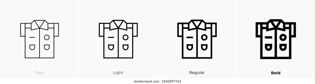 uniform icon. Thin, Light Regular And Bold style design isolated on white background