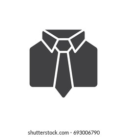 Uniform Icon Vector, Filled Flat Sign, Solid Pictogram Isolated On White. Shirt And Tie Symbol, Logo Illustration. Pixel Perfect Vector Graphics