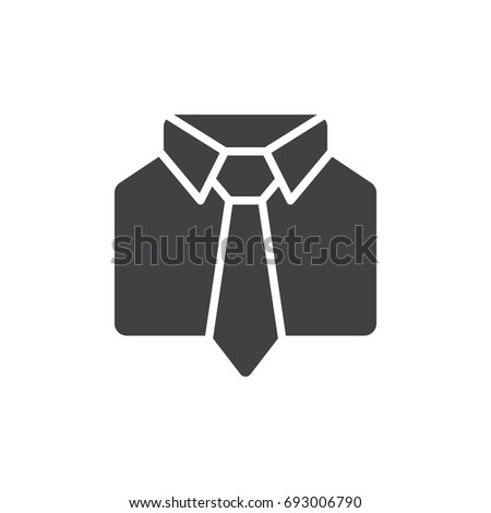 Uniform icon vector, filled flat sign, solid pictogram isolated on white. Shirt and tie symbol, logo illustration. Pixel perfect vector graphics