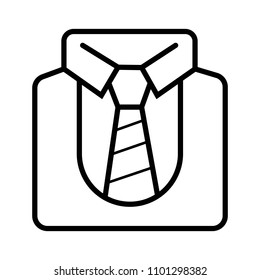 Uniform line icon, outline vector sign, linear style pictogram isolated on white. Shirt and tie symbol, logo illustration. Editable stroke. Pixel perfect vector graphics