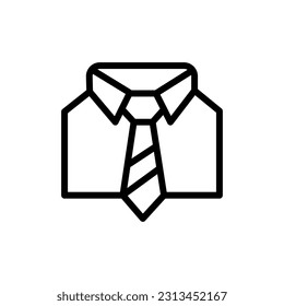 Uniform line icon, outline vector sign, linear style pictogram isolated on white. Shirt and tie symbol, logo illustration. Editable stroke. Pixel perfect vector graphics