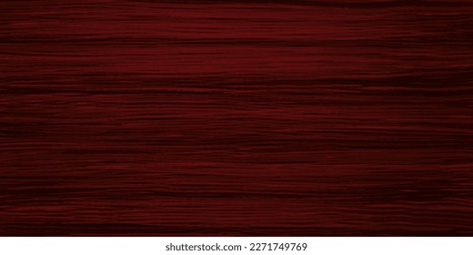 Uniform mahogany wood texture with horizontal veins. Vector red wood background. Lining boards wall. Dried planks. Painted wood. Swatch for laminate