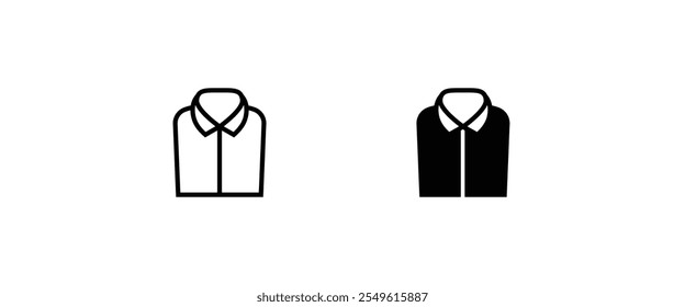 Uniform Male dress shirt icon. Shirt and tie icon suit men formal business wear icon symbol logo illustration, editable stroke, flat design style isolated on white