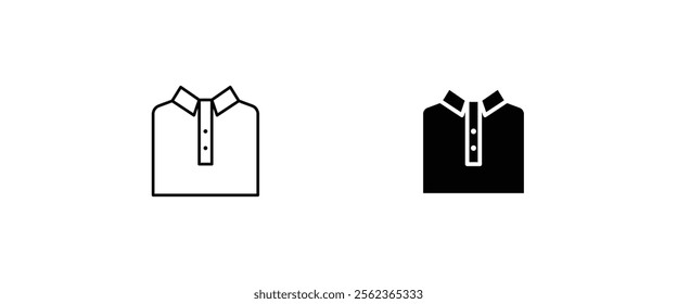 Uniform Male dress shirt icon. Shirt and tie icon suit men formal business wear icon symbol logo illustration, editable stroke, flat design style isolated on white