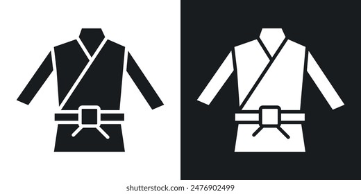 Uniform martial art thin icon collection.