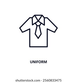 uniform outline icon.  Thin line icon from education collection. Editable vector isolated on white background