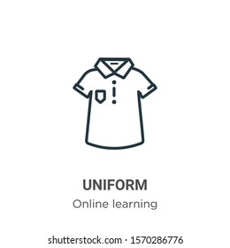 Uniform outline vector icon. Thin line black uniform icon, flat vector simple element illustration from editable education concept isolated on white background