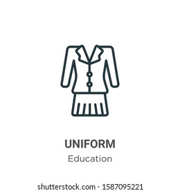 Uniform outline vector icon. Thin line black uniform icon, flat vector simple element illustration from editable education concept isolated on white background