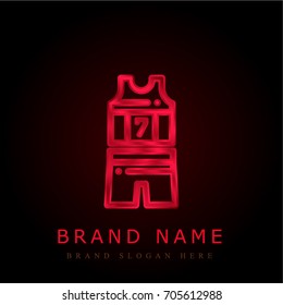 Uniform red chromium metallic logo