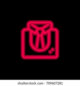 Uniform red glowing neon ui ux icon. Glowing sign logo vector