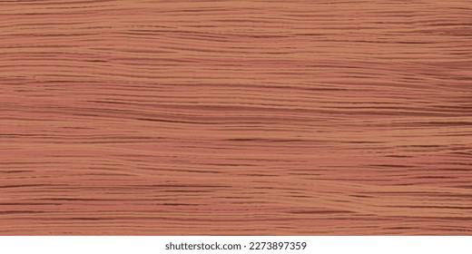 Uniform red oak wood grain texture with horizontal veins. Vector wooden background. Lining boards wall. Dried planks. Painted wood. Swatch for laminate