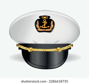 Ilustración vectorial tapón del capitán del mar sobre fondo blanco