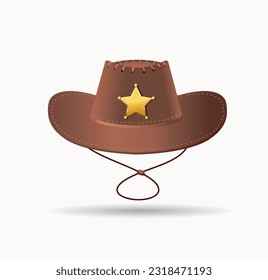 Uniform. Sheriff hat isolated on white background. Vector illustration