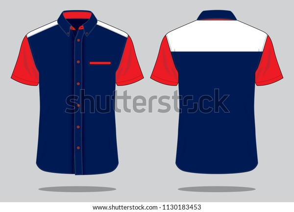 Uniform Shirt\
Design Vector : Navy / Red /\
White