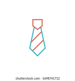 Icono de corbata uniforme Ilustración vectorial de dos líneas de color diseño. aislado sobre fondo blanco