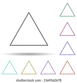 Uniform triangle multi color icon. Simple thin line, outline vector of geometric figures icons for ui and ux, website or mobile application