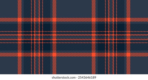 Uniform vector check fabric, stitched plaid pattern background. Image seamless tartan texture textile in dark and red colors palette.